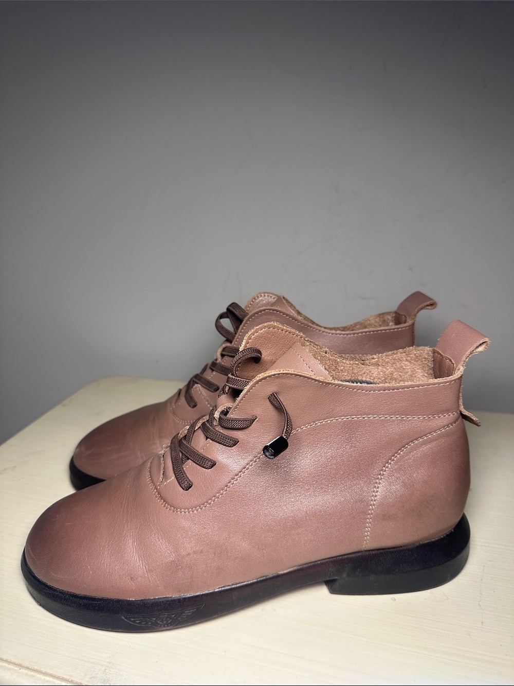 Qin beale Casual Lace-Up Ankle Shoes in Dusty Rose - Picture 3 of 13
